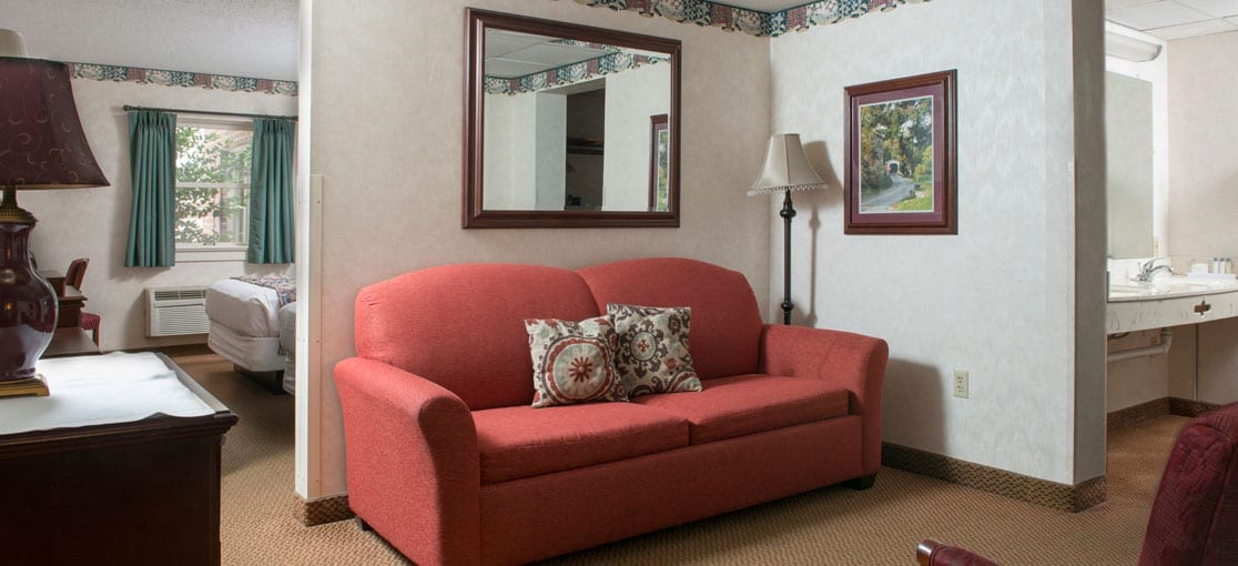 Junior Suite living room at Bird-in-Hand Family Inn