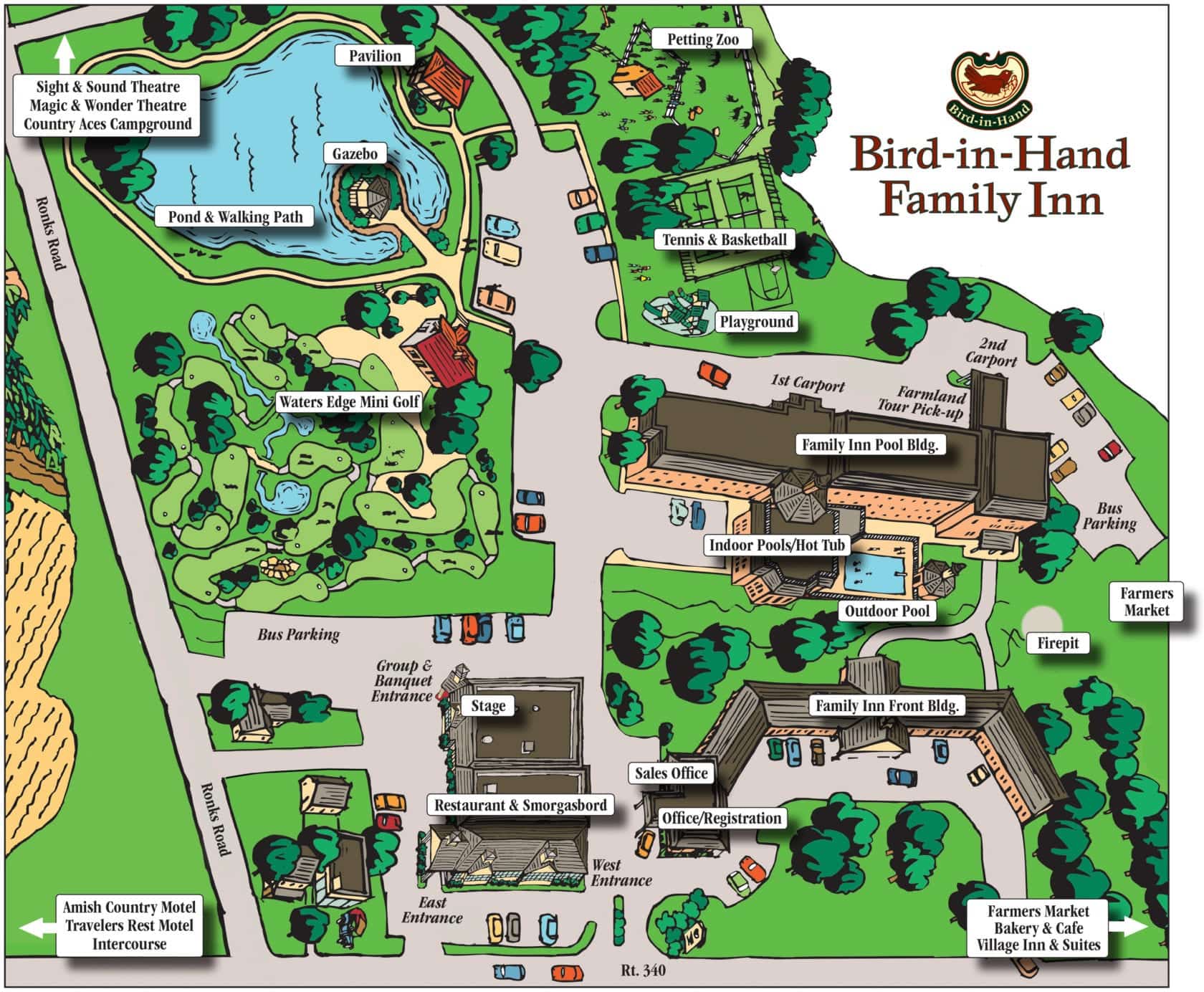 Map of Bird-in-Hand Family Inn Resort in Lancaster, PA