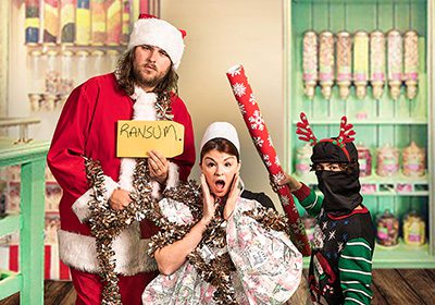 The cast of The Christmas Candy Caper, the comedy Christmas show playing at Bird-in-Hand Stage