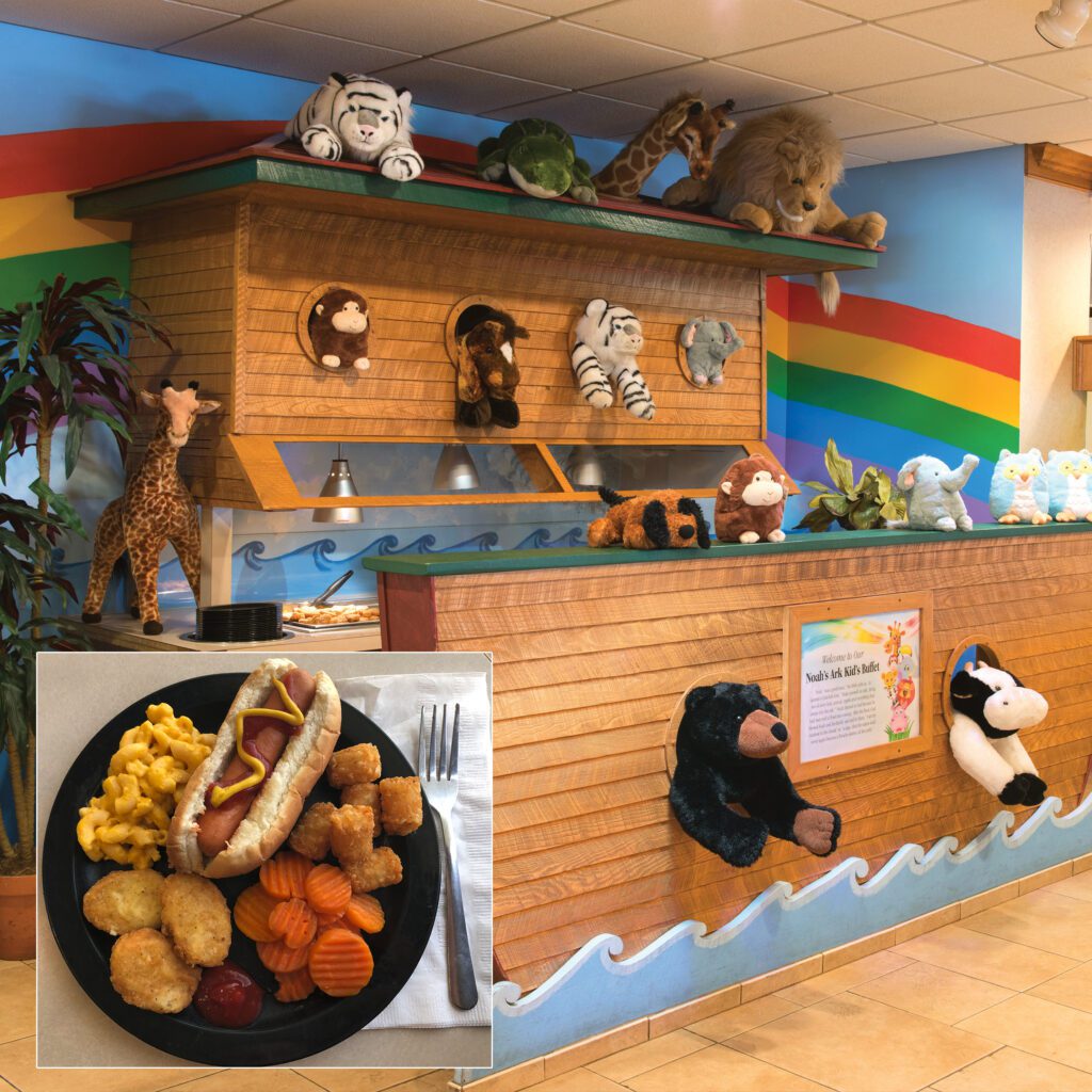 Kids buffet station shaped like Noah's Ark at Bird-in-Hand Family Restaurant and Smorgasbord