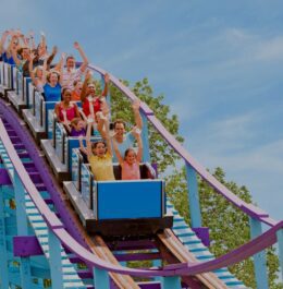 People on a ride at Dutch Wonderland near Bird-in-Hand, PA.